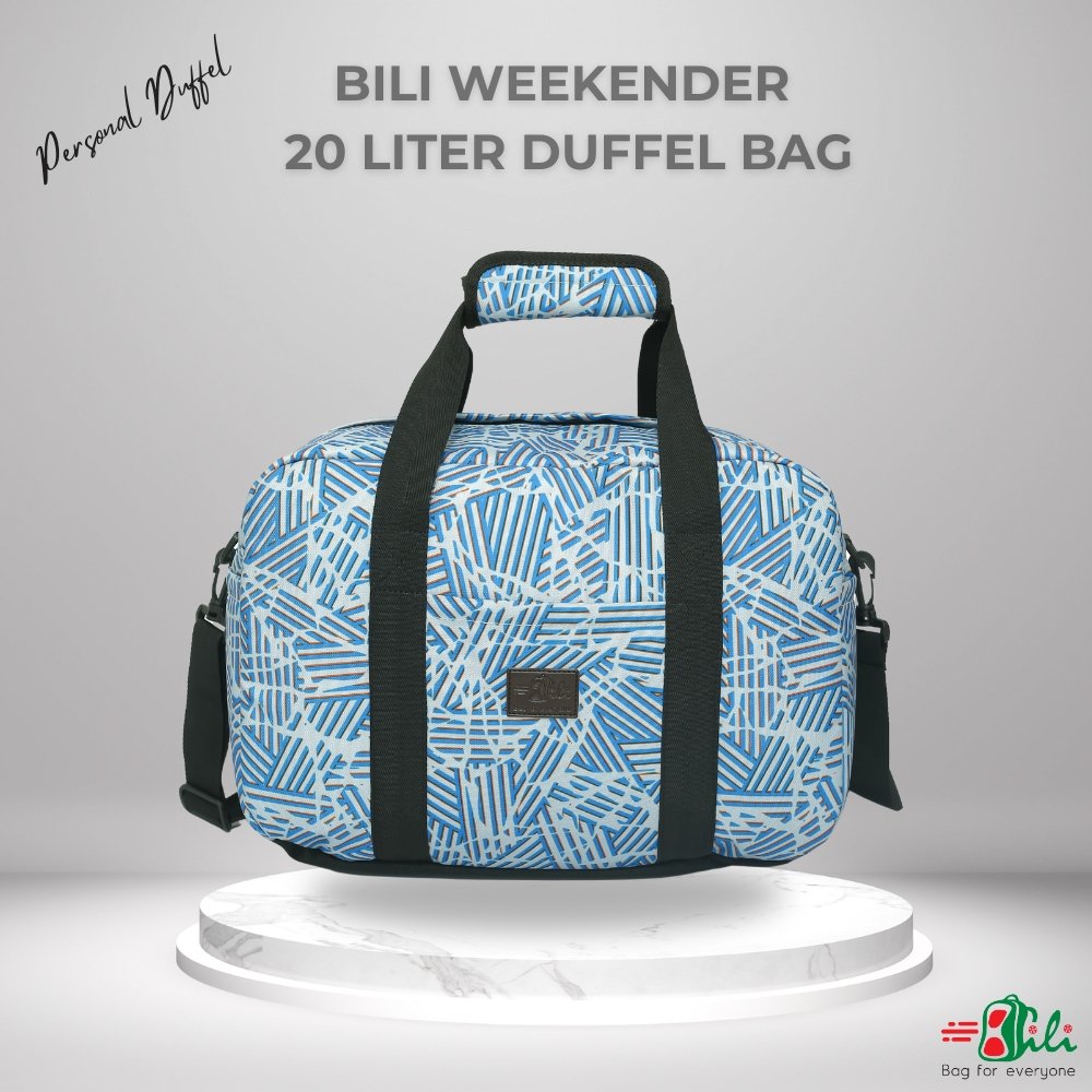 Bili-Weekender-Premium-20L-Travel-Duffel-Bag (Sky Check)